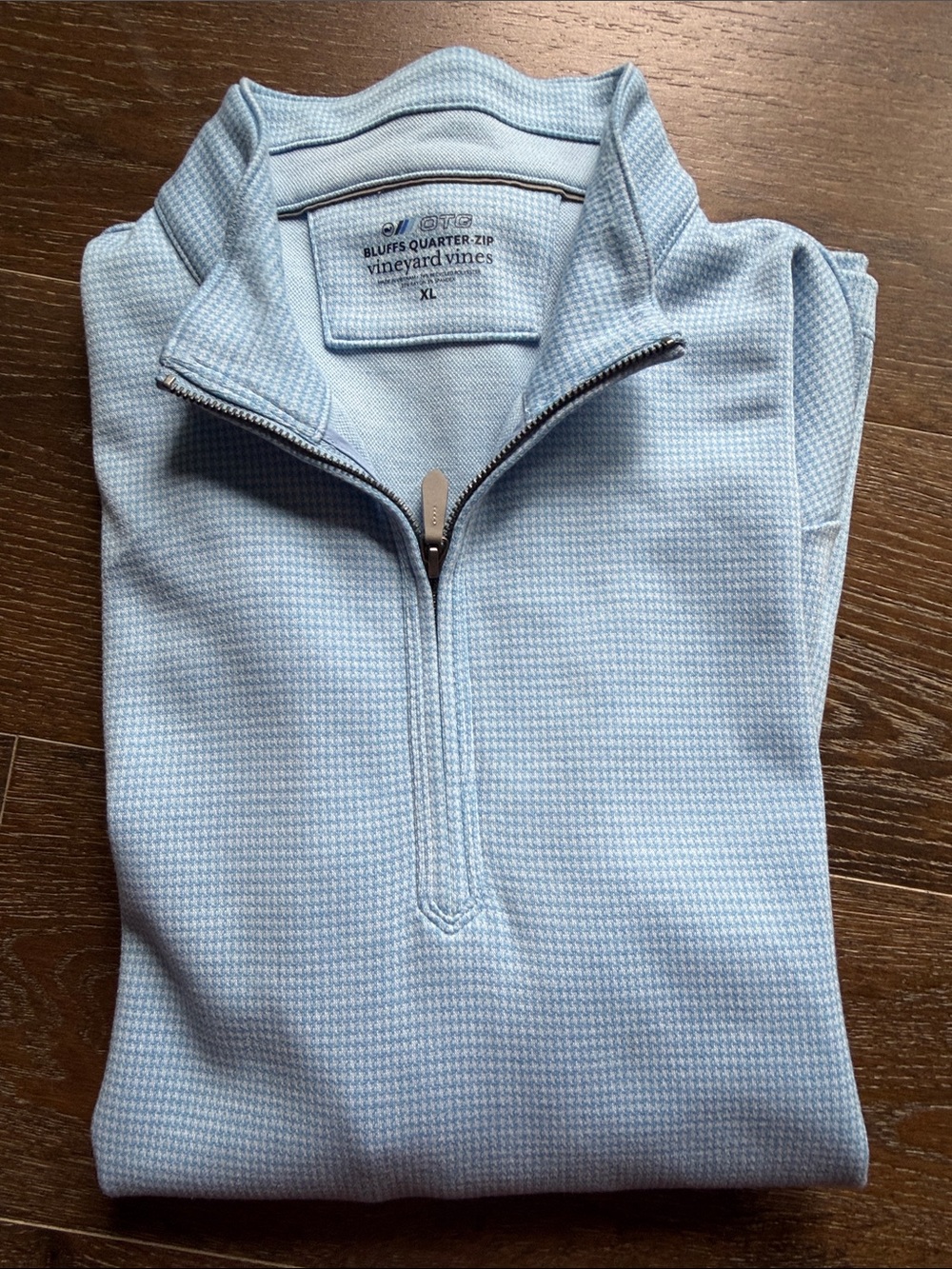 Vineyard Vines Light Blue Quarter-Zip Sweater